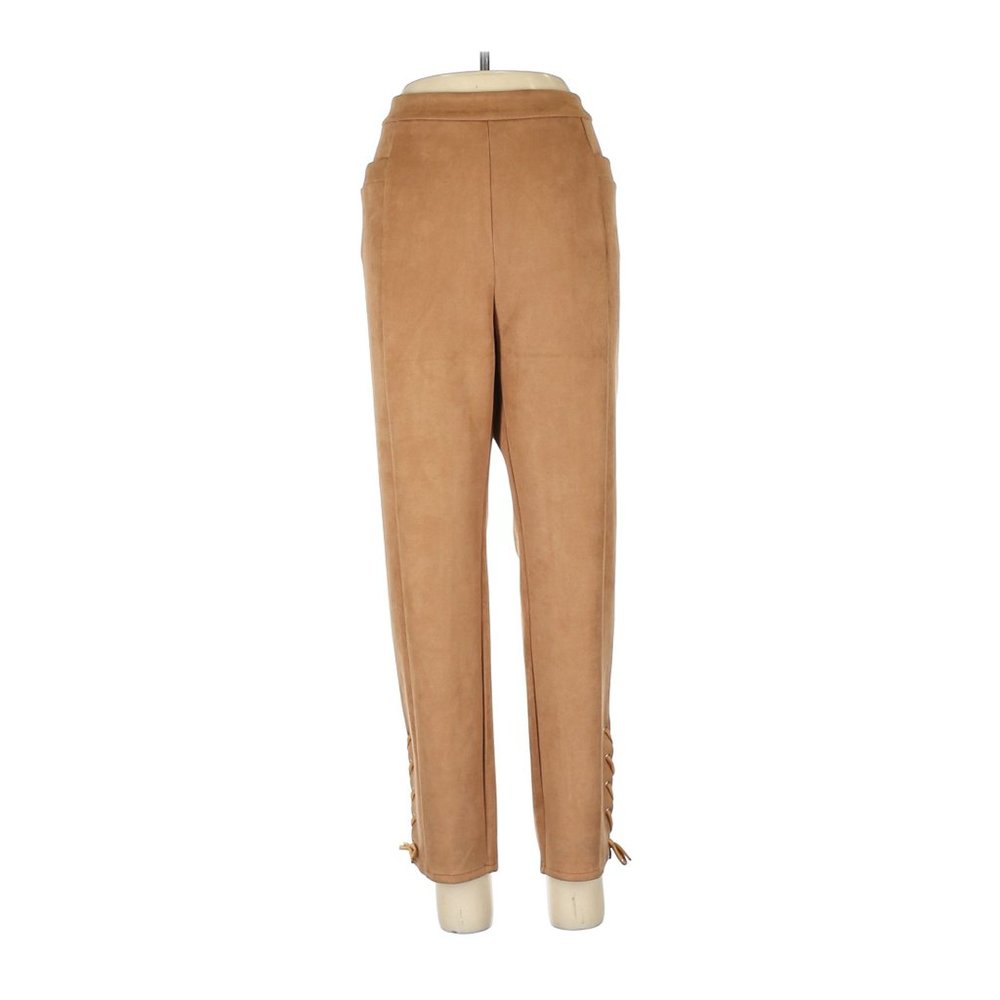 MAJORELLE Camel Faux Suede Lace-up Jillian Pant XL - Picture 1 of 13